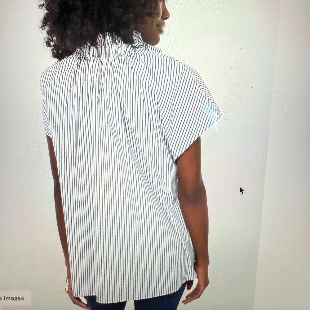 POMANDER PLUS BLUE STRIPE RAE BLOUSE ~ SIZE XXL - Picture 2 of 7